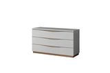 Kharma White Modern Contemporary High Gloss Lacquer Solid Wood 2-Drawers Nightstand - Ella Furniture