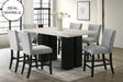 Valentino gray marble top dining table front view