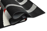 Contempo 45 Fireball medium area rug, flat view showing fireball pattern