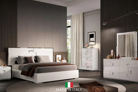 Infinity White Panel Bedroom Set bed frontal view