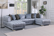 Dasha Grey velvet sectional sofa main view
