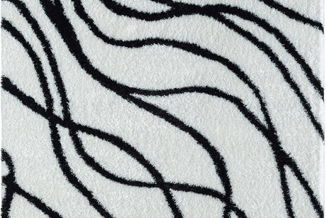 Comfy Shag Ivory Area Rug 5x7 top view