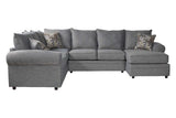 Side view of Marco Lagoon Gray reclining sectional sofa