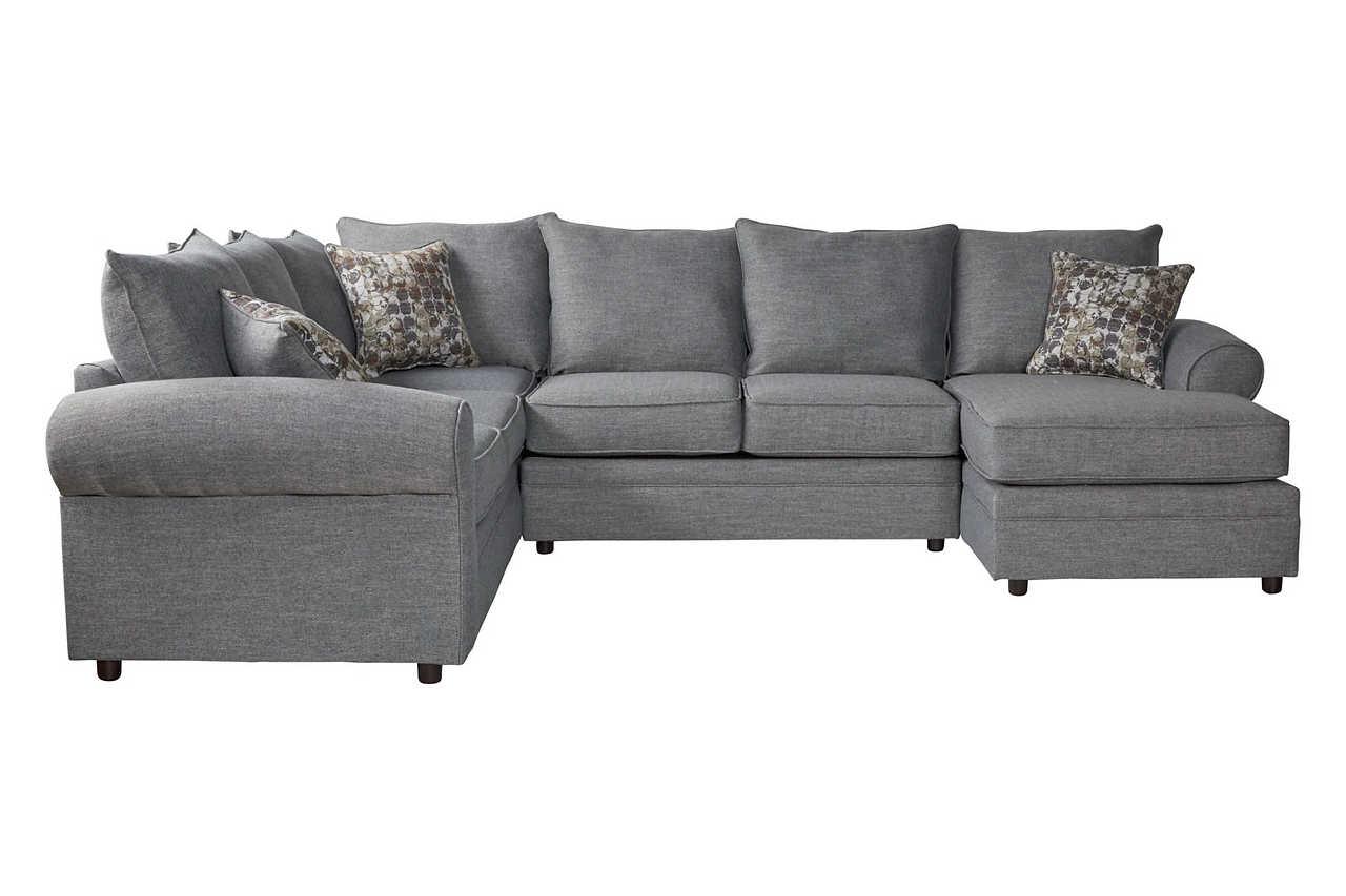 Side view of Marco Lagoon Gray reclining sectional sofa