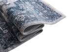 Close-up of Ashton Glacier teal and blue rug texture