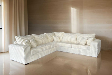 Noah Ivory Corduroy sectional sofa main view