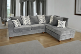 Main view of Zander Gray Fabric Sectional sofa