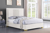 Anita Ivory Upholstered Panel King Bed angled view