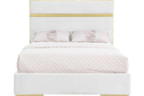 Cartier Ivory Gold Velvet Upholstered Platform King Bed close-up of velvet upholstery