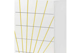 Safa White/Gold Modern Contemporary High Gloss Lacquer Solid Wood 2-Drawers Nightstand - Ella Furniture