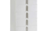 Bedroom view of Token White Upholstered Panel Bedroom Set bed