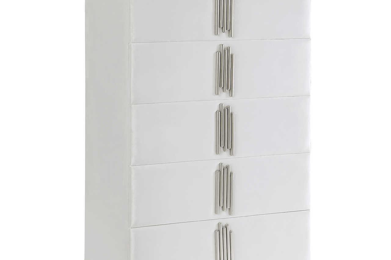 Token White Velvet Modern Chest side view