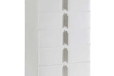 Token White Velvet Modern Chest side view