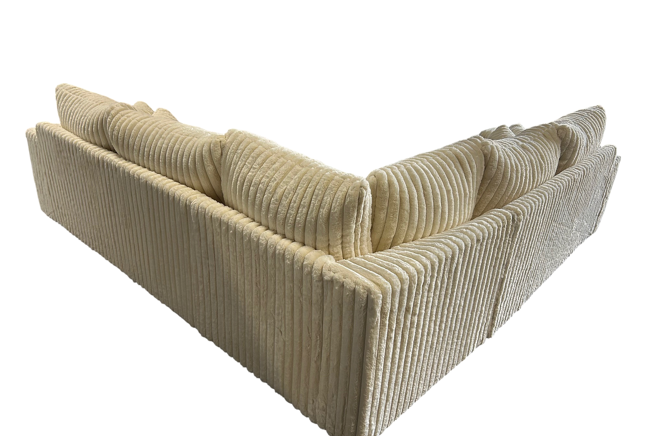 Room view featuring Noah Ivory Corduroy sectional sofa