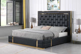 Side view of Marbella storage platform queen bed