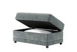Detail of padded gray microfiber upholstery on Capulet Bayou Sectional