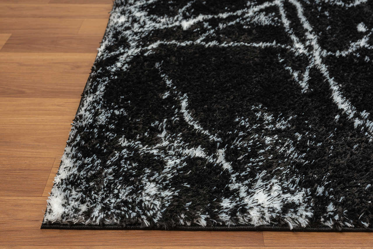 Comfy Shag Black Area Rug