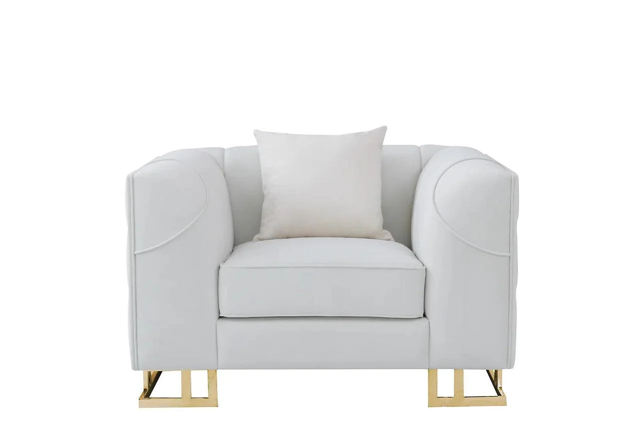 Sofa and loveseat set angled from side