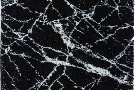 Comfy Shag Black area rug shown from top angle