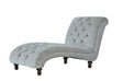 Lush Silver Chaise upholstered silver side view