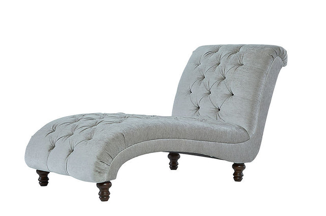 Lush Silver Chaise upholstered silver side view