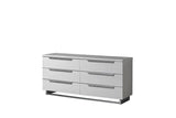 Kimera White Nightstand with drawers partially open