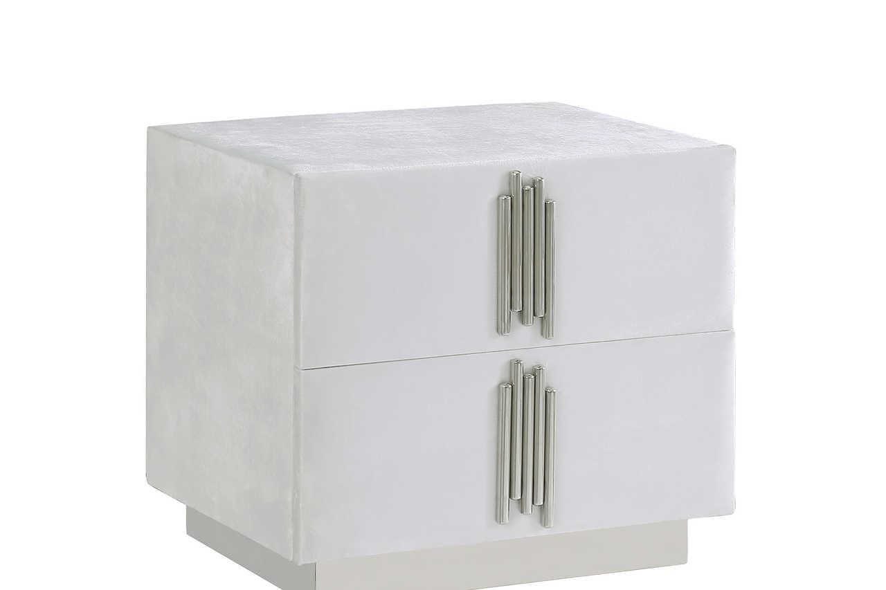 Token White Velvet Modern Chest top view