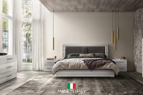Mia Light Gray Upholstered Sleigh Bed main view