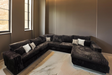 Texan Chocolate Corduroy Sectional sofa main front view