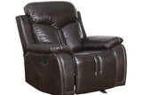 Monica Black Brown Modern Leather Recliner side view