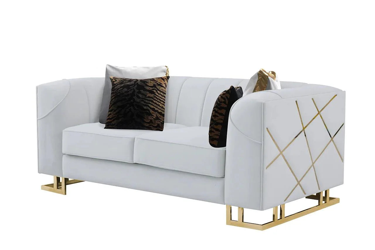Side profile of sofa showing arm design