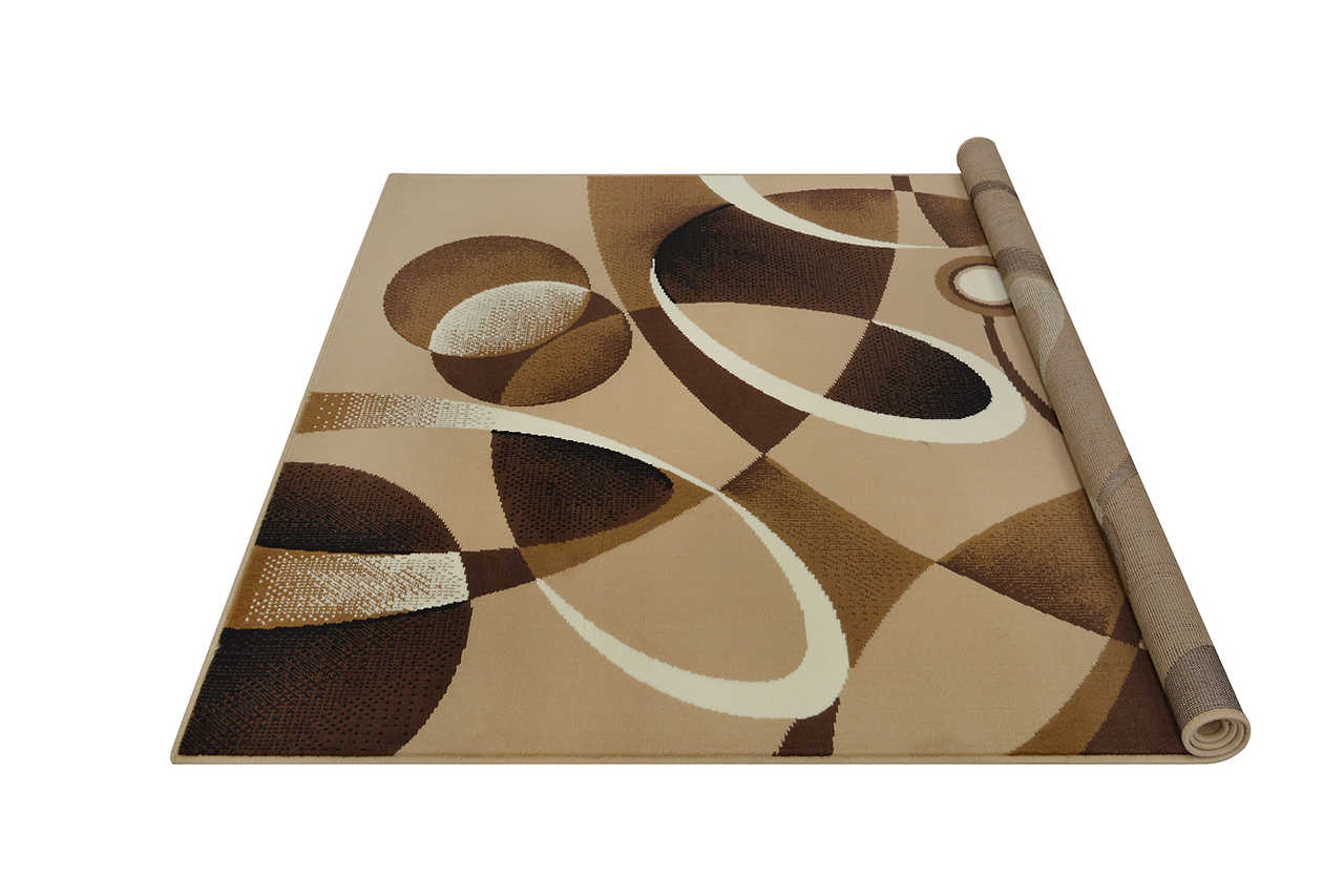 Contempo 45 Latte Medium Area Rug - side angle detail