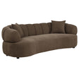 Casarin Brown Fabric Channel-Back Sofa — product view