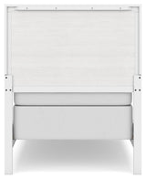 Binterglen White Twin Panel Bed — back view