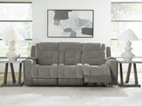 Mixed Motion Shadow Chenille / Faux Leather Power Reclining Sofa — product image 7