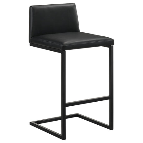 Vardon Genuine Leather Bar Stool Black Set of 2 — product image 2