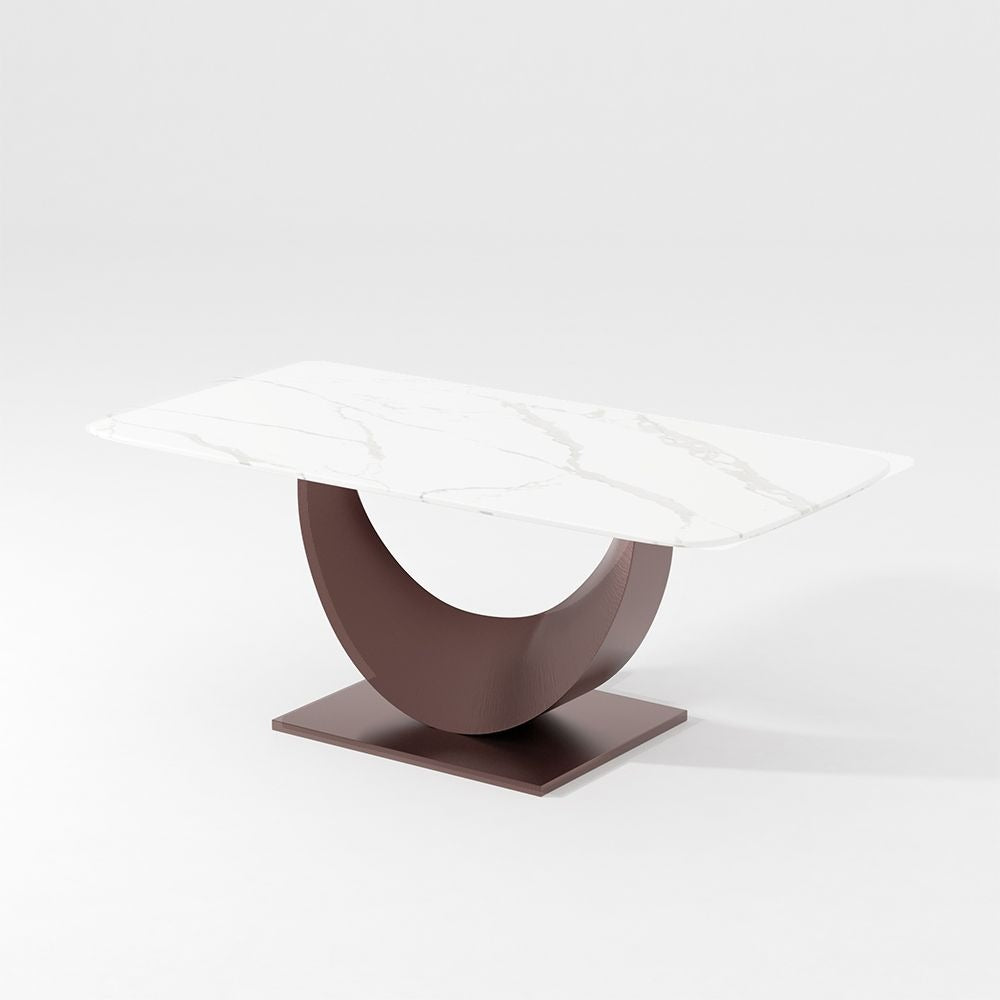 Top-down view of Tommy dining table surface