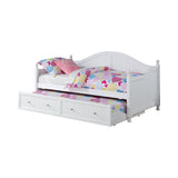 Julie Ann Twin Daybed with Trundle in White, side angle showing trundle