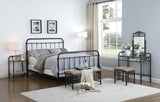 Livingston Full Panel Metal Bed Dark Bronze side angle showing headboard