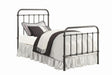 Livingston Twin Panel Metal Bed Dark Bronze front angle