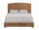 Laughton Queen Hand-Woven Banana Leaf Bed Amber - detailed headboard