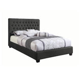 Chloe Tufted Upholstered King Bed in Oatmeal - Bedroom setting example