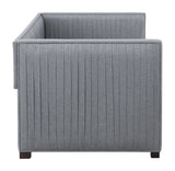 Brodie Grey Upholstered Twin Daybed with Trundle rear view
