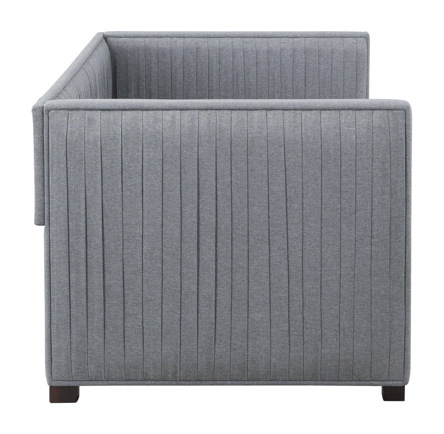 Brodie Grey Upholstered Twin Daybed with Trundle rear view