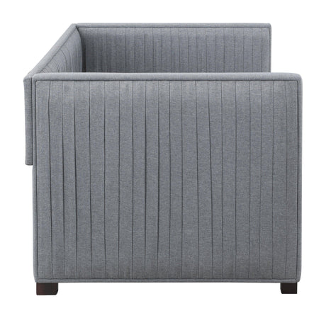 Brodie Grey Upholstered Twin Daybed with Trundle rear view