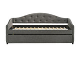 Side view of Sadie daybed showing camelback silhouette