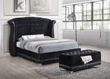 Barzini Eastern King Tufted Upholstered Bed Black side angle