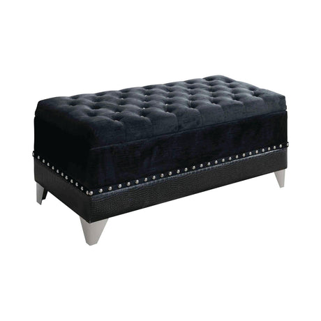 Barzini King Tufted Upholstered Bed black headboard detail