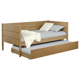Side view of Calinda twin daybed showing trundle drawer