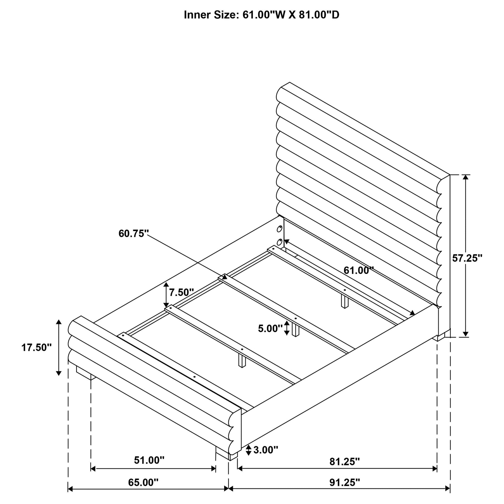 Hardware and bolts used for bed rail attachment